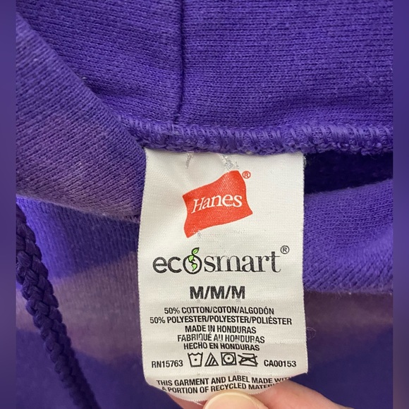Hanes Eco smart purple bleach dyed hoodie - Picture 2 of 4